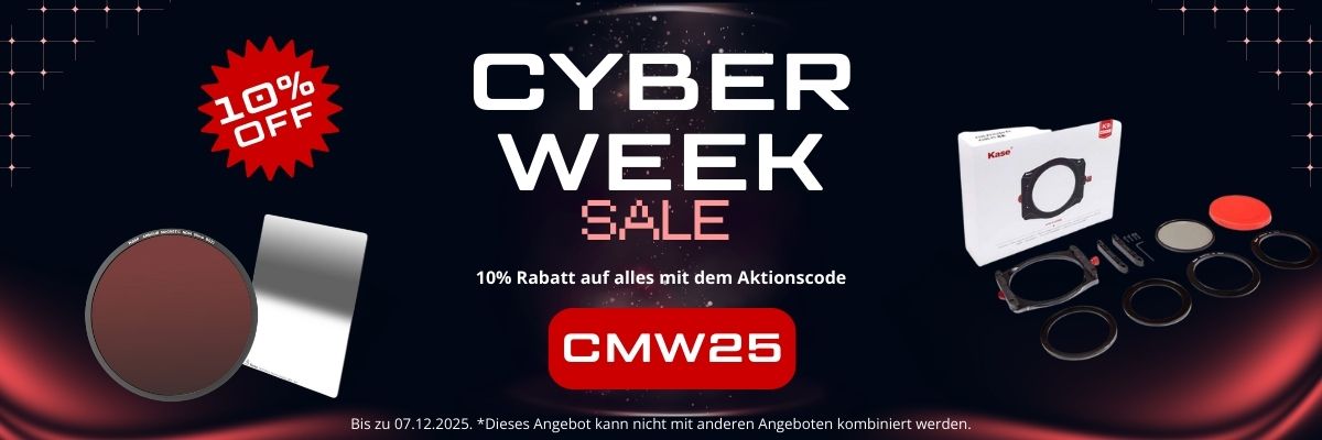 Cyber Week sale banner with promotional code